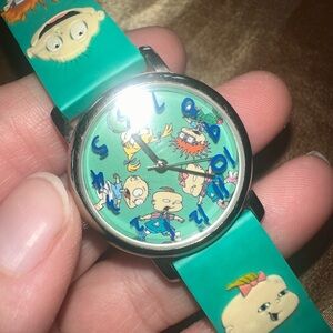 Vintage collectible Cartoon Rugrats 1997 Green Wristwatch